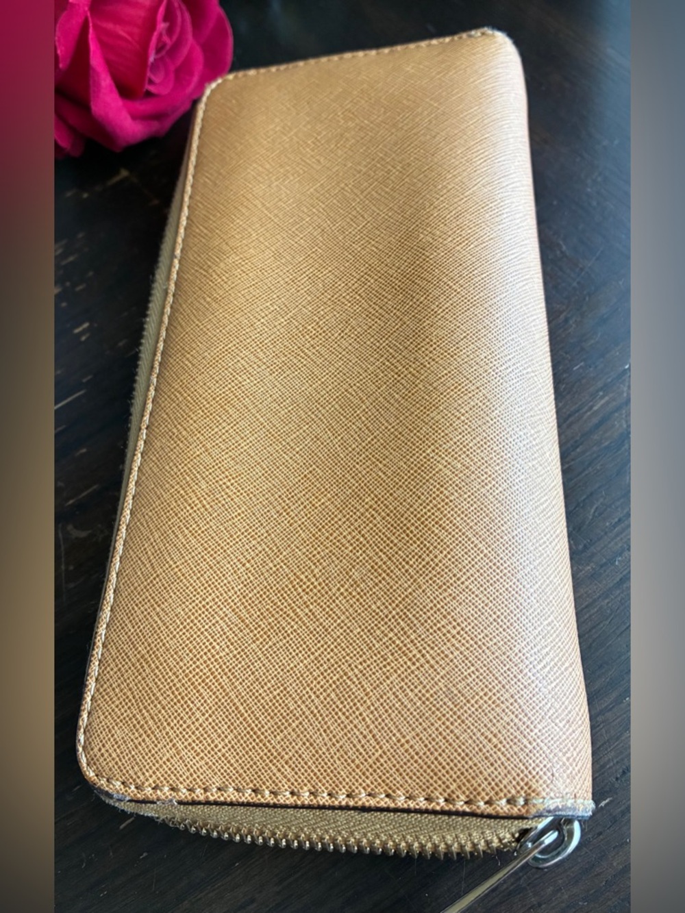 Michael Kors Tan Saffiano Leather Zip Wallet - Picture 11 of 11